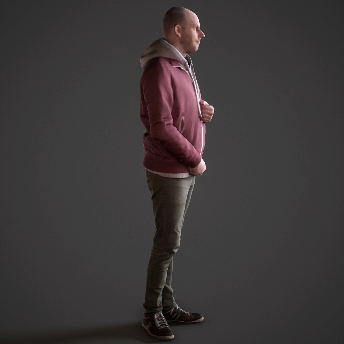 Casual Man Low-poly 3D model_4