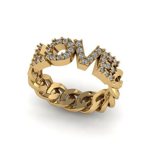 LOVE cuban ring 3D print model