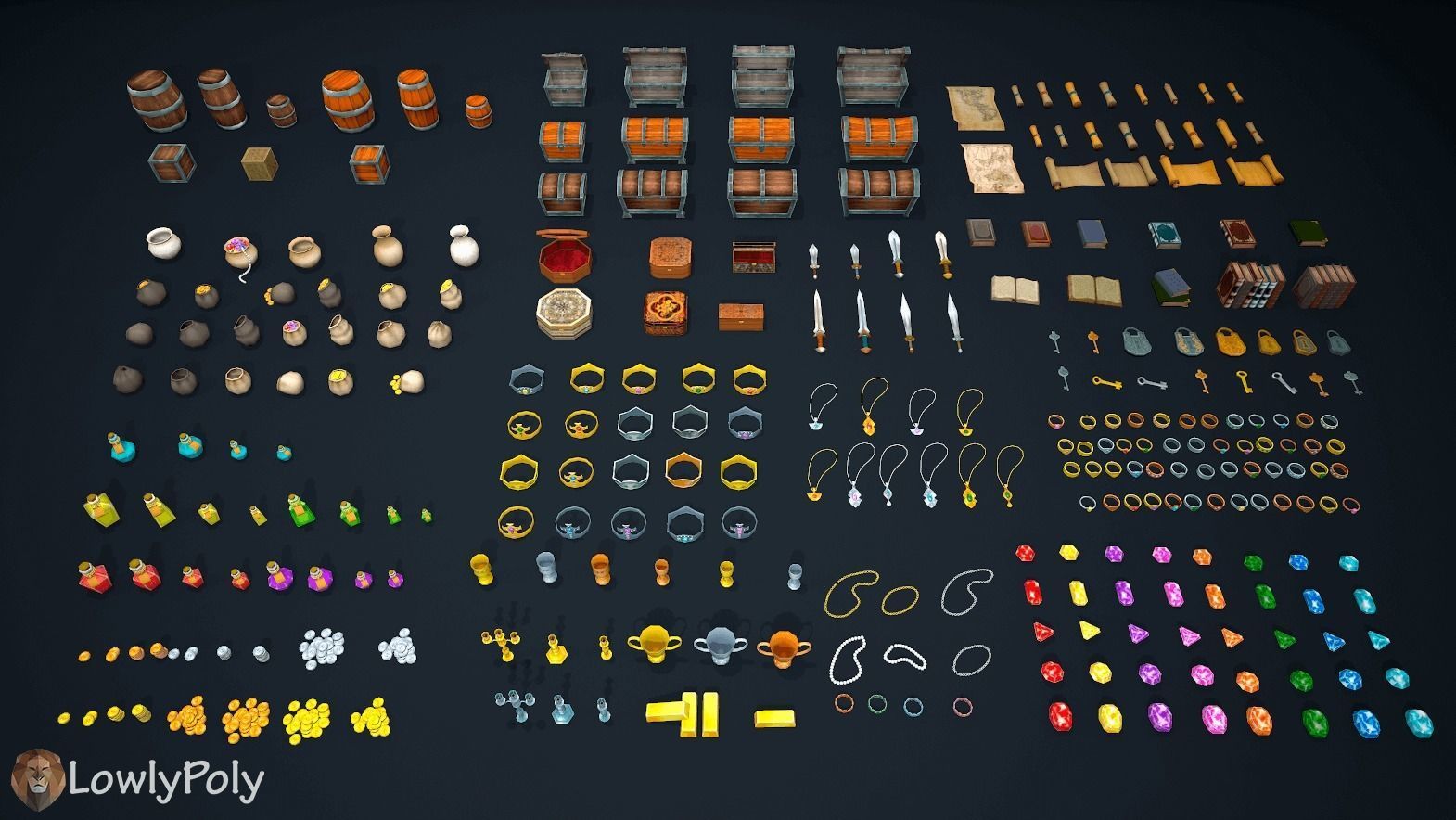 Fantasy Treasure Pack Low-poly 3D model_6