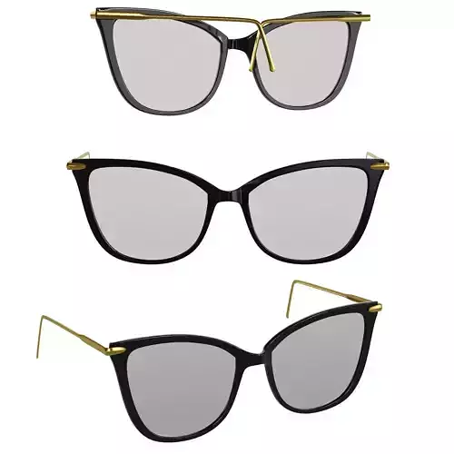 glasses 1 pair of cat eye sunglasses 3D model
