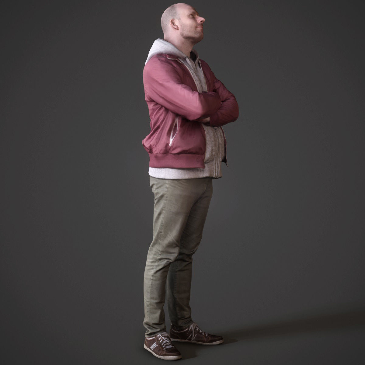 Casual Man Low-poly 3D model_3