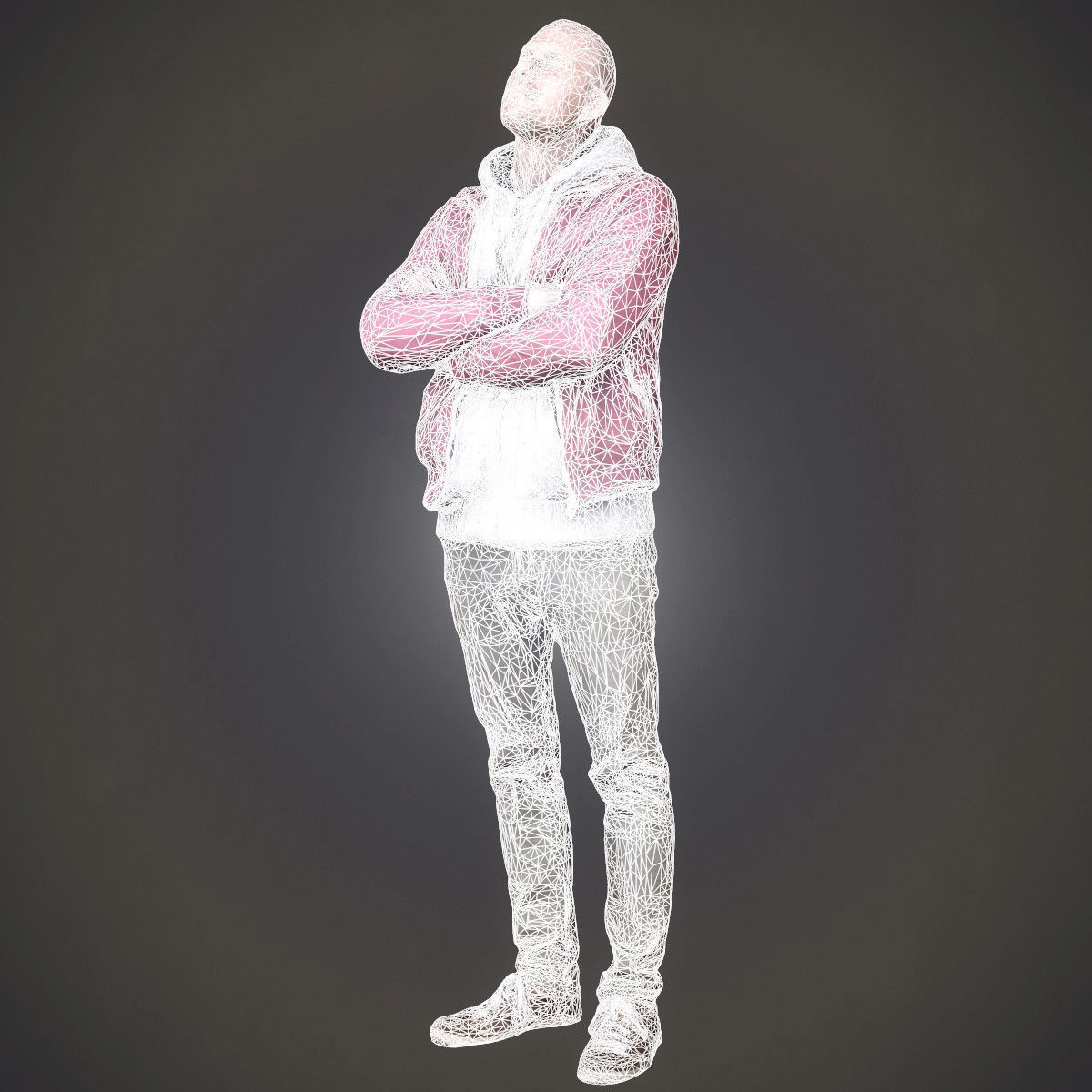 Casual Man Low-poly 3D model_5