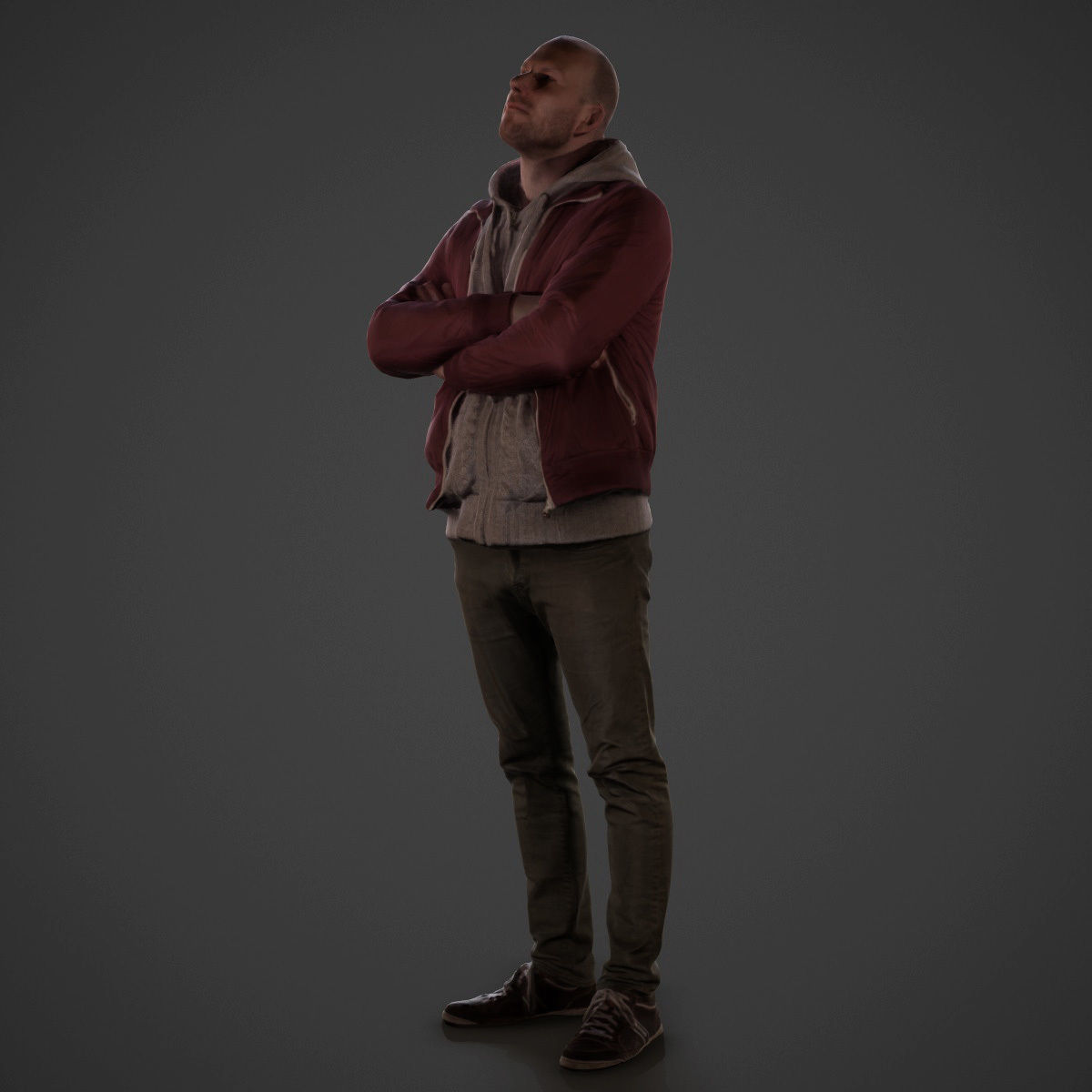Casual Man Low-poly 3D model_1