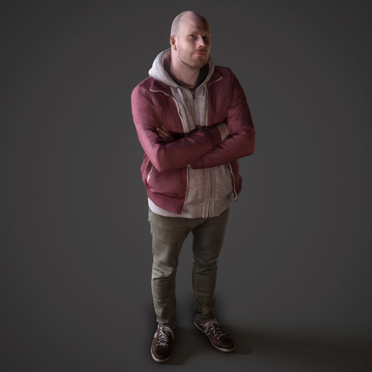 Casual Man Low-poly 3D model_4