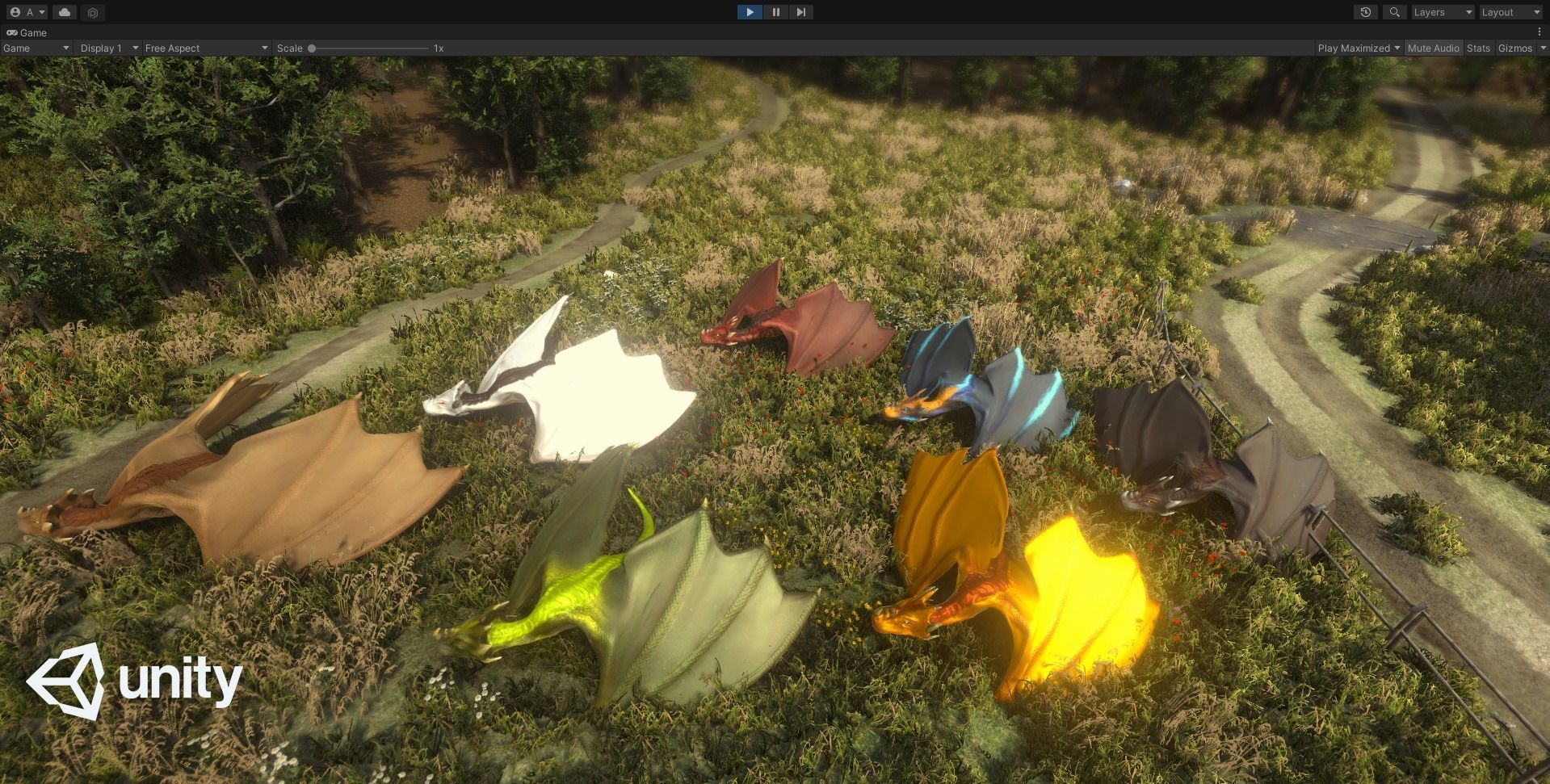 Fantasy Fire Dragons Low-poly 3D model_5