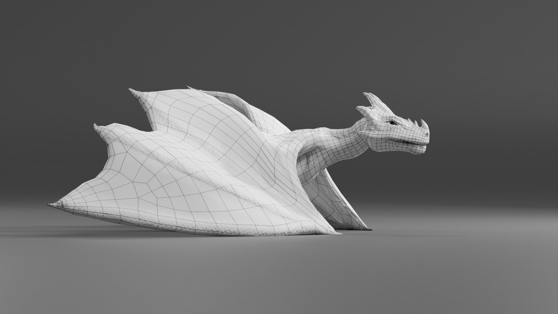 Fantasy Fire Dragons Low-poly 3D model_41