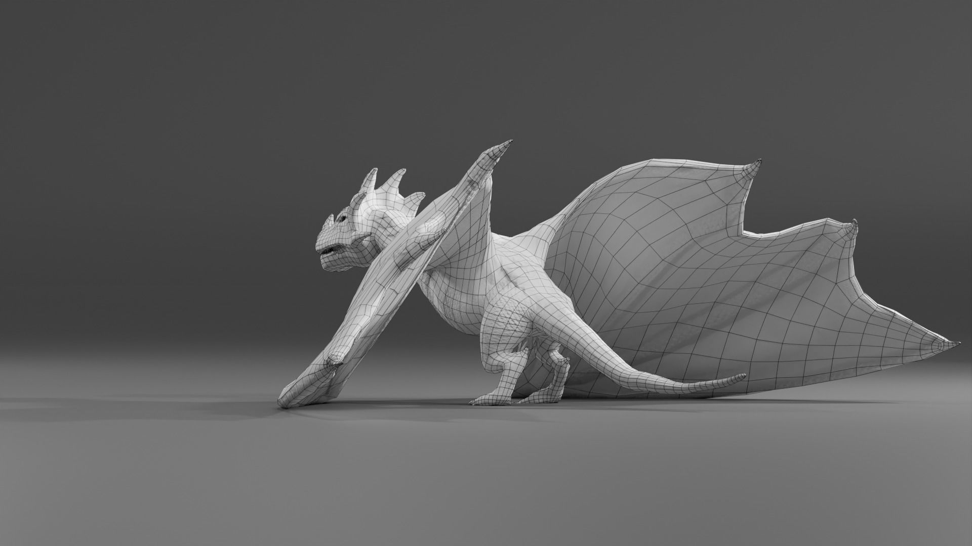 Fantasy Fire Dragons Low-poly 3D model_47