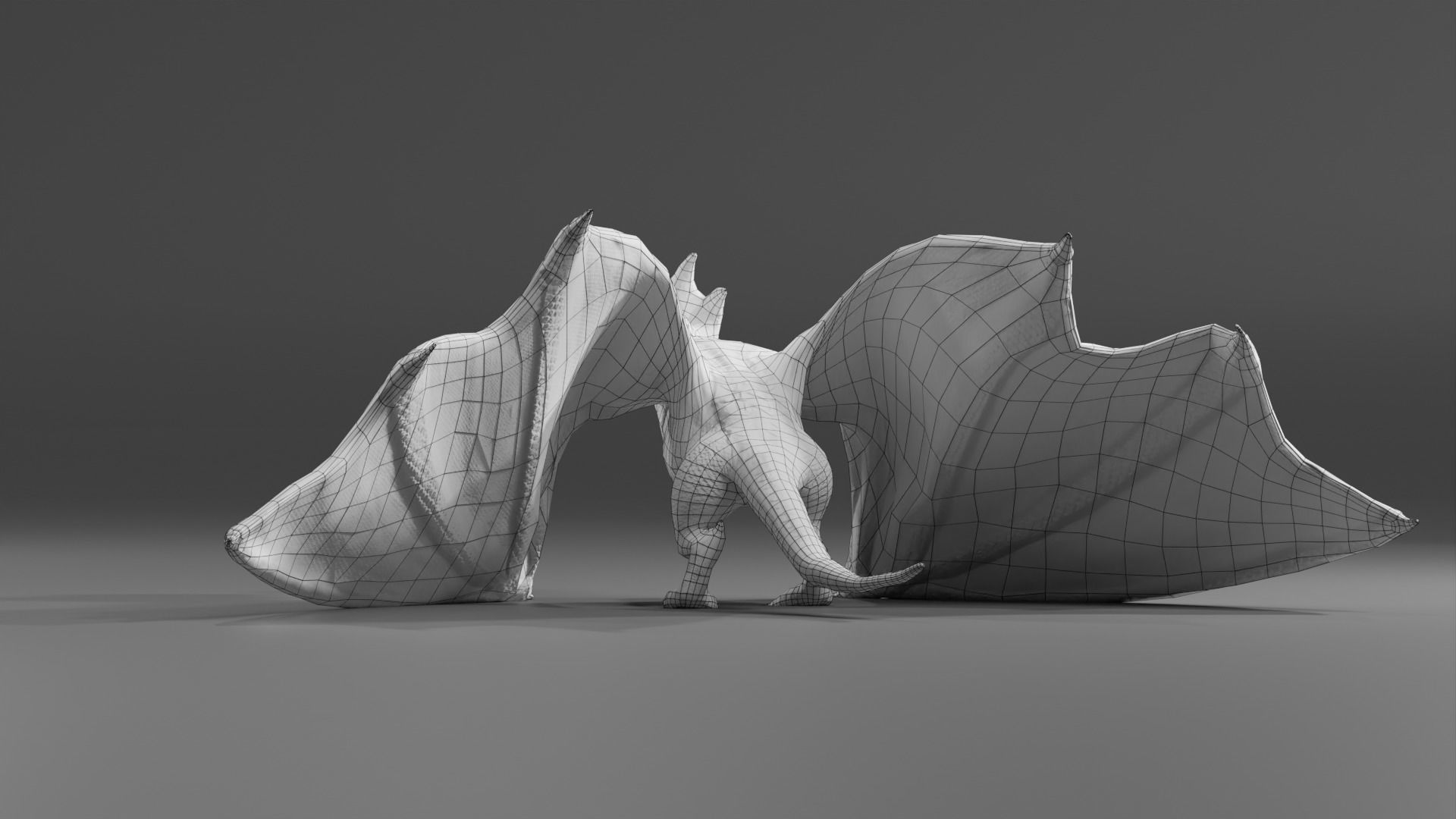 Fantasy Fire Dragons Low-poly 3D model_46