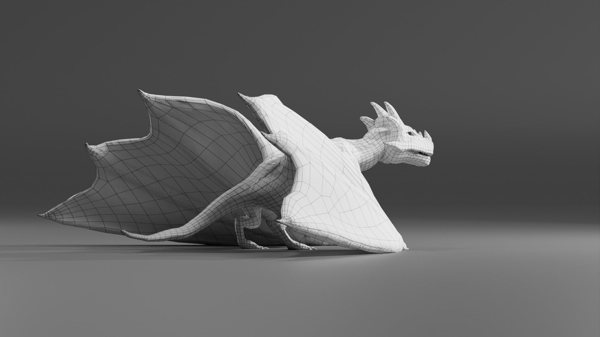 Fantasy Fire Dragons Low-poly 3D model_43