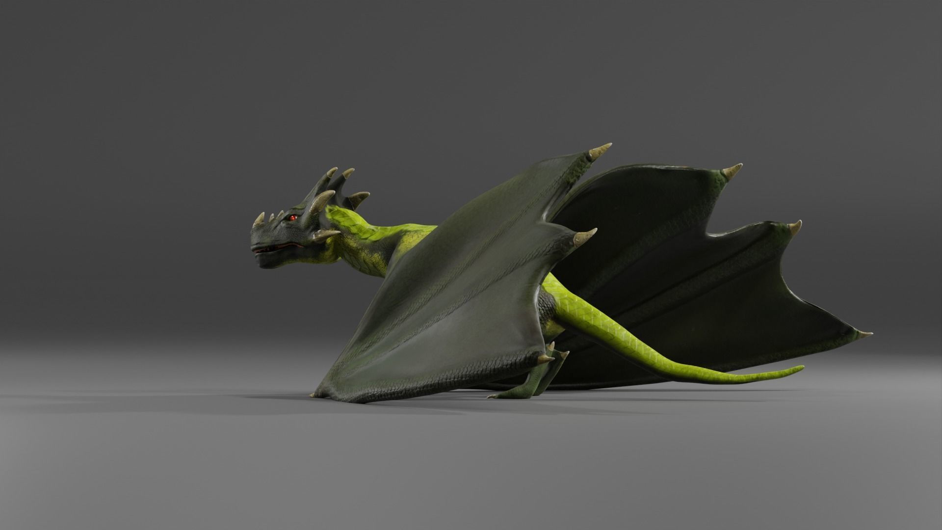 Fantasy Fire Dragons Low-poly 3D model_64