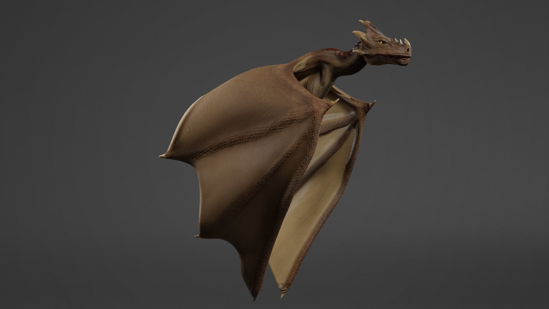Fantasy Fire Dragons Low-poly 3D model_20