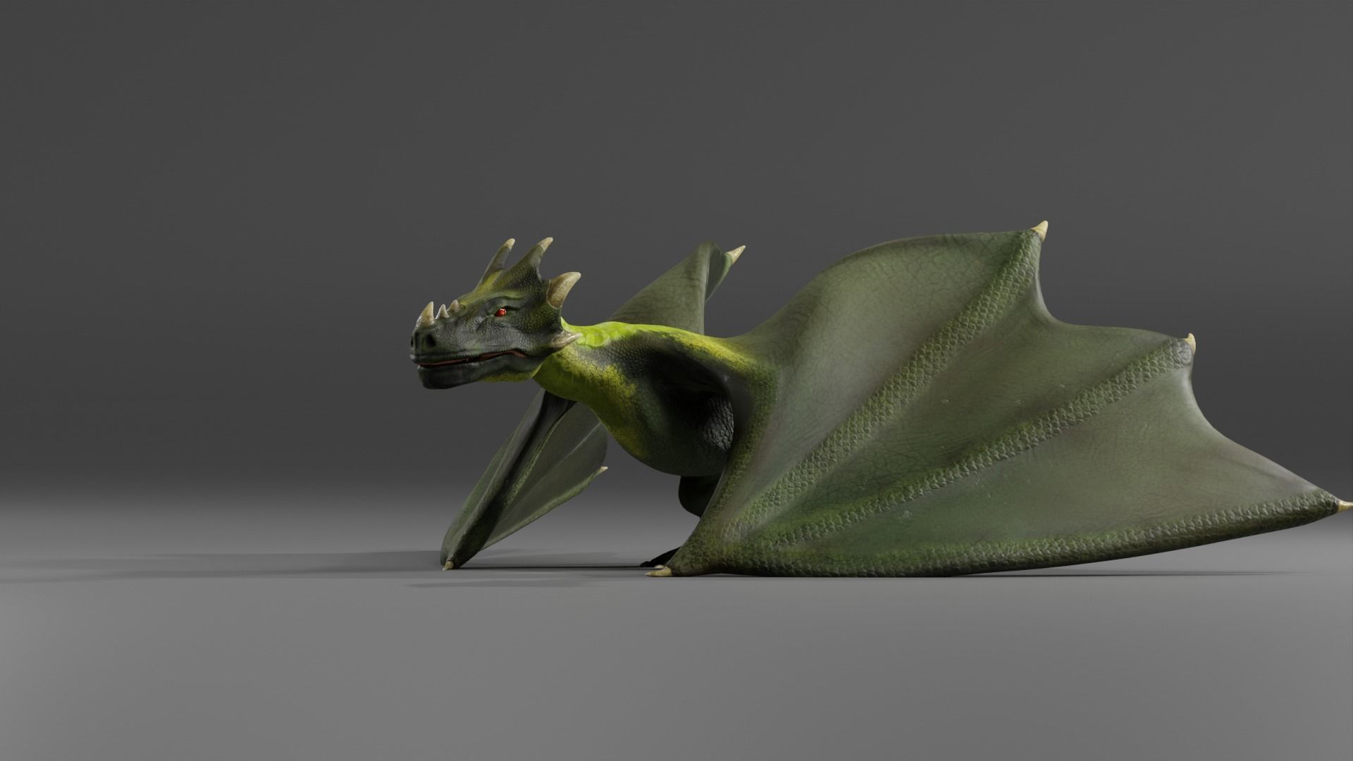 Fantasy Fire Dragons Low-poly 3D model_69