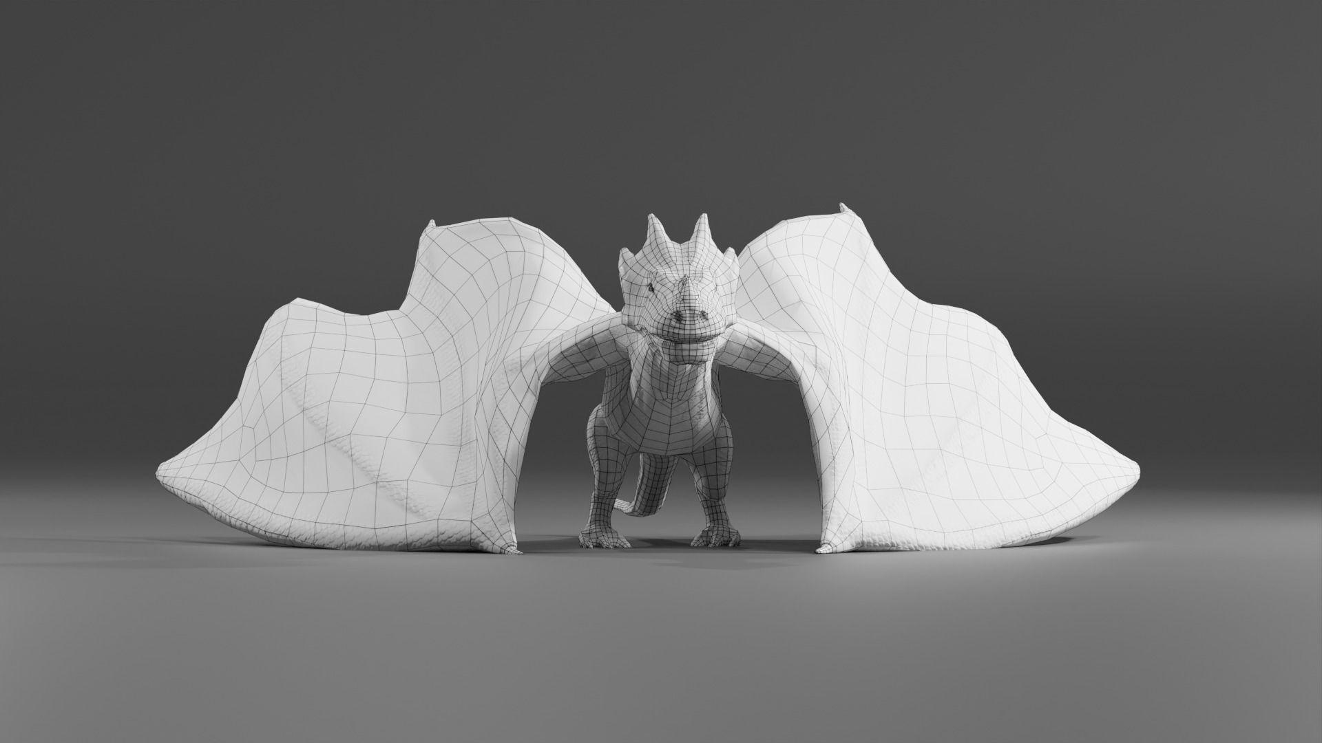 Fantasy Fire Dragons Low-poly 3D model_38