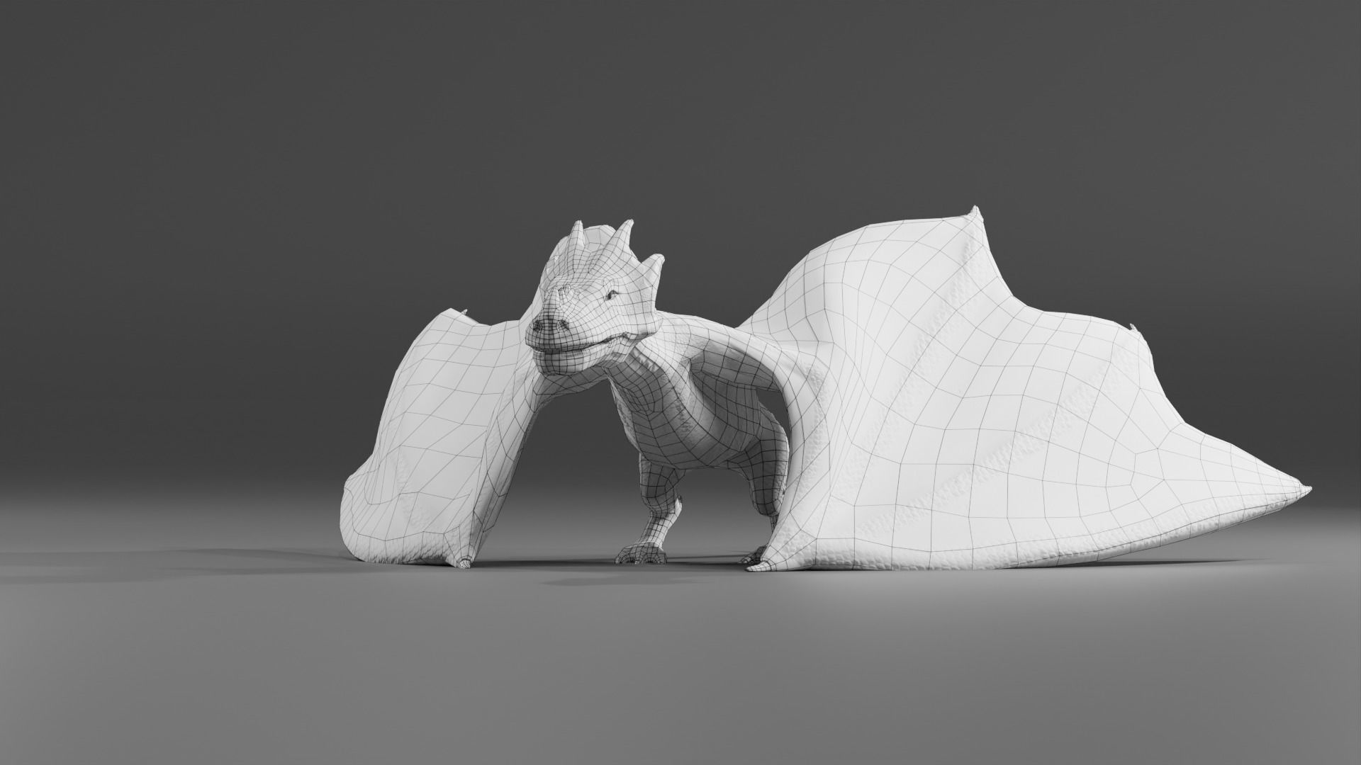 Fantasy Fire Dragons Low-poly 3D model_37