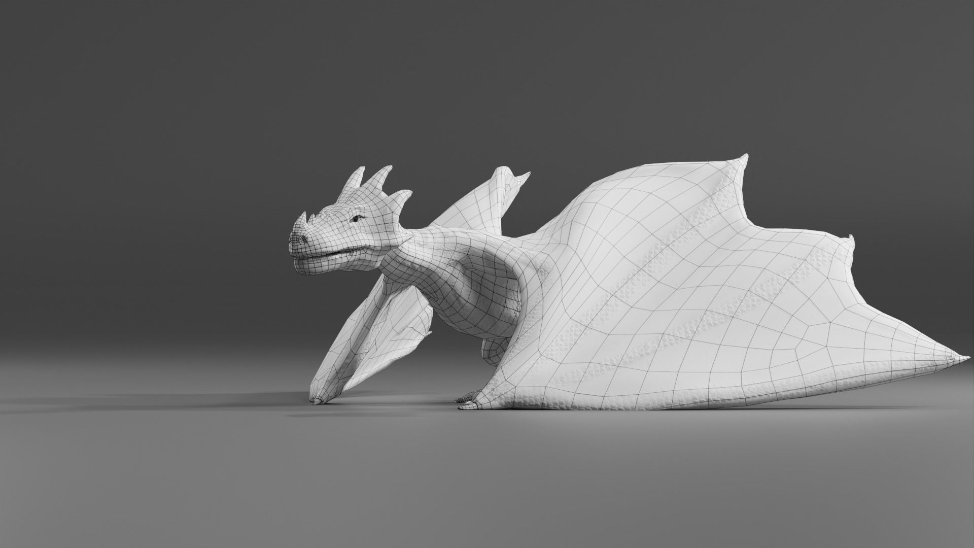 Fantasy Fire Dragons Low-poly 3D model_51