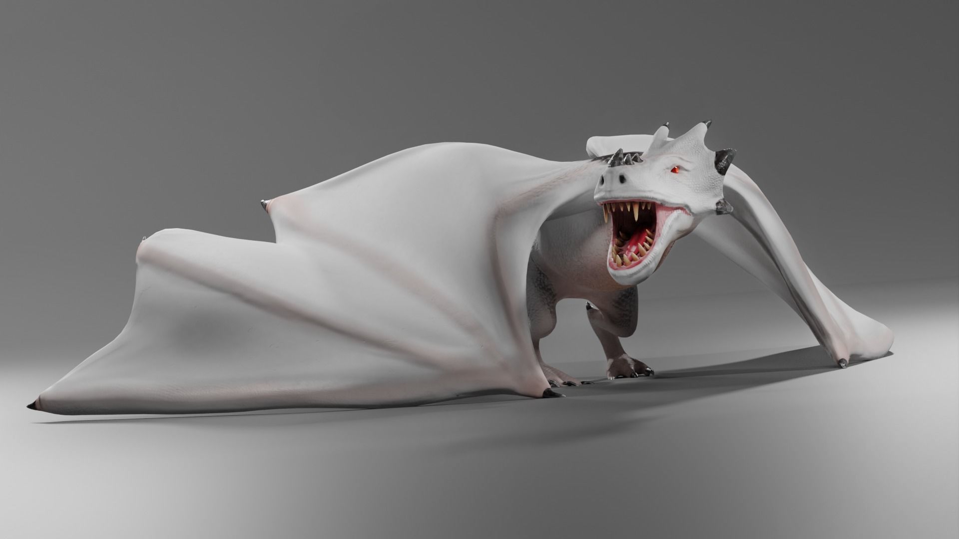 Fantasy Fire Dragons Low-poly 3D model_7