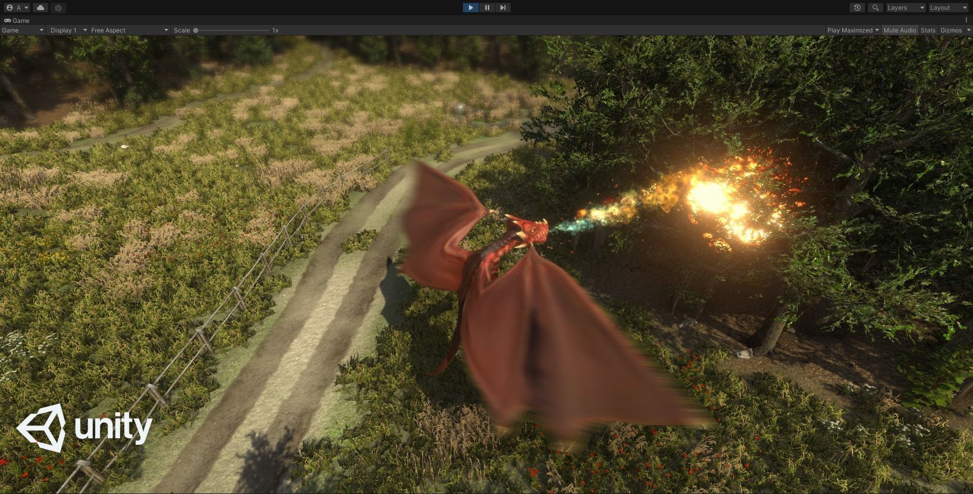 Fantasy Fire Dragons Low-poly 3D model_4