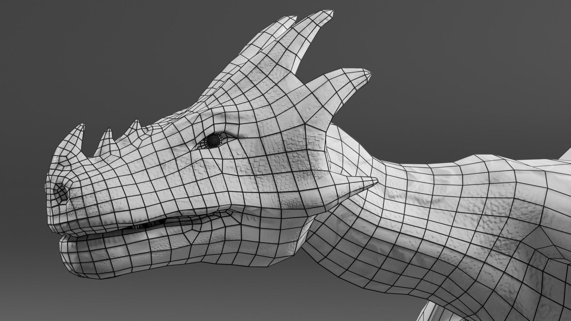 Fantasy Fire Dragons Low-poly 3D model_25