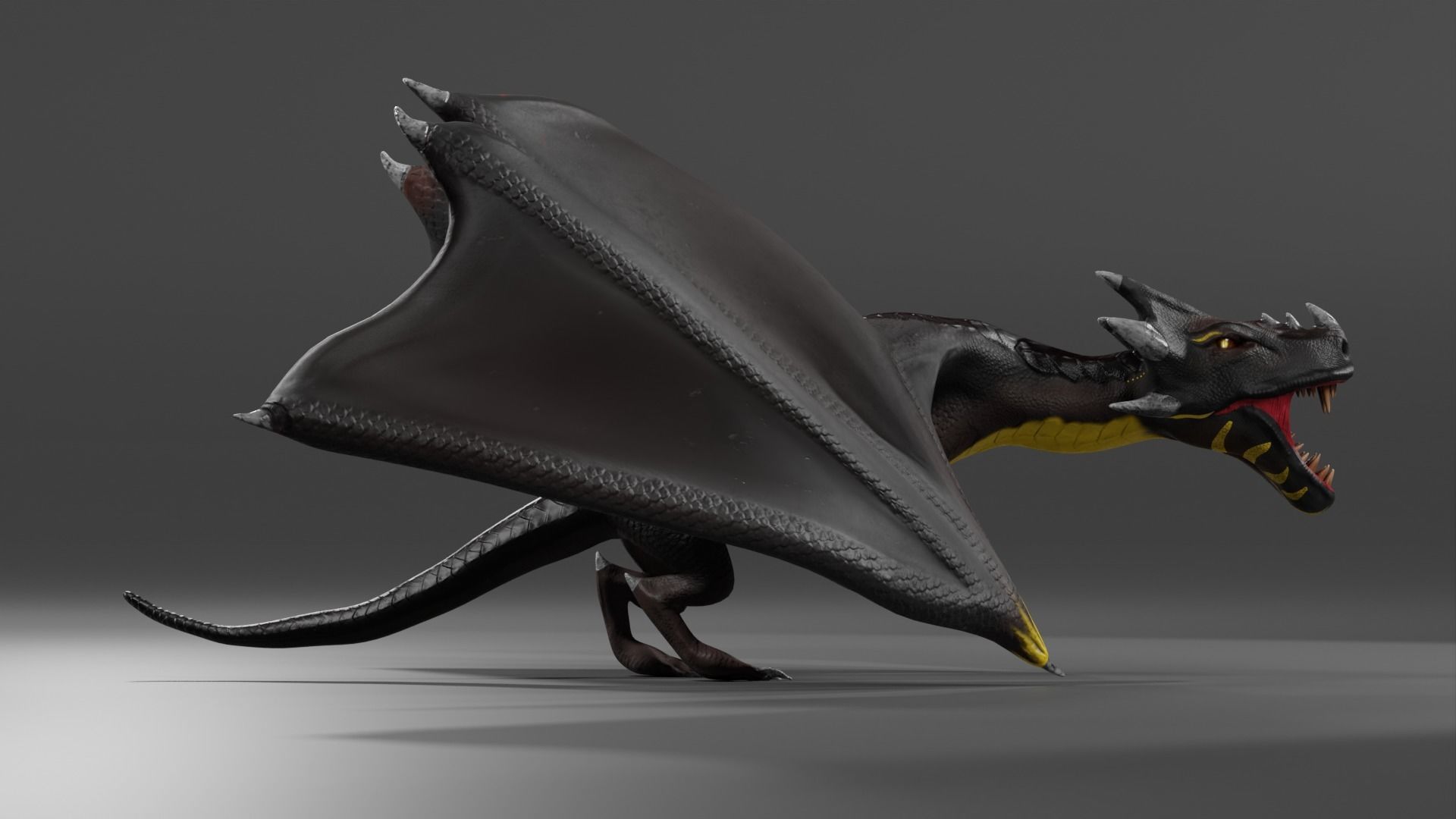 Fantasy Fire Dragons Low-poly 3D model_18