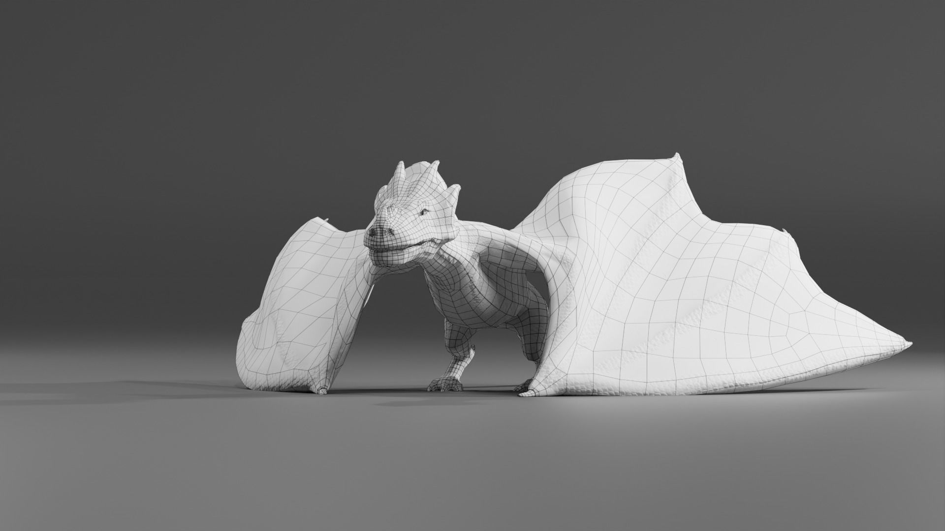 Fantasy Fire Dragons Low-poly 3D model_52