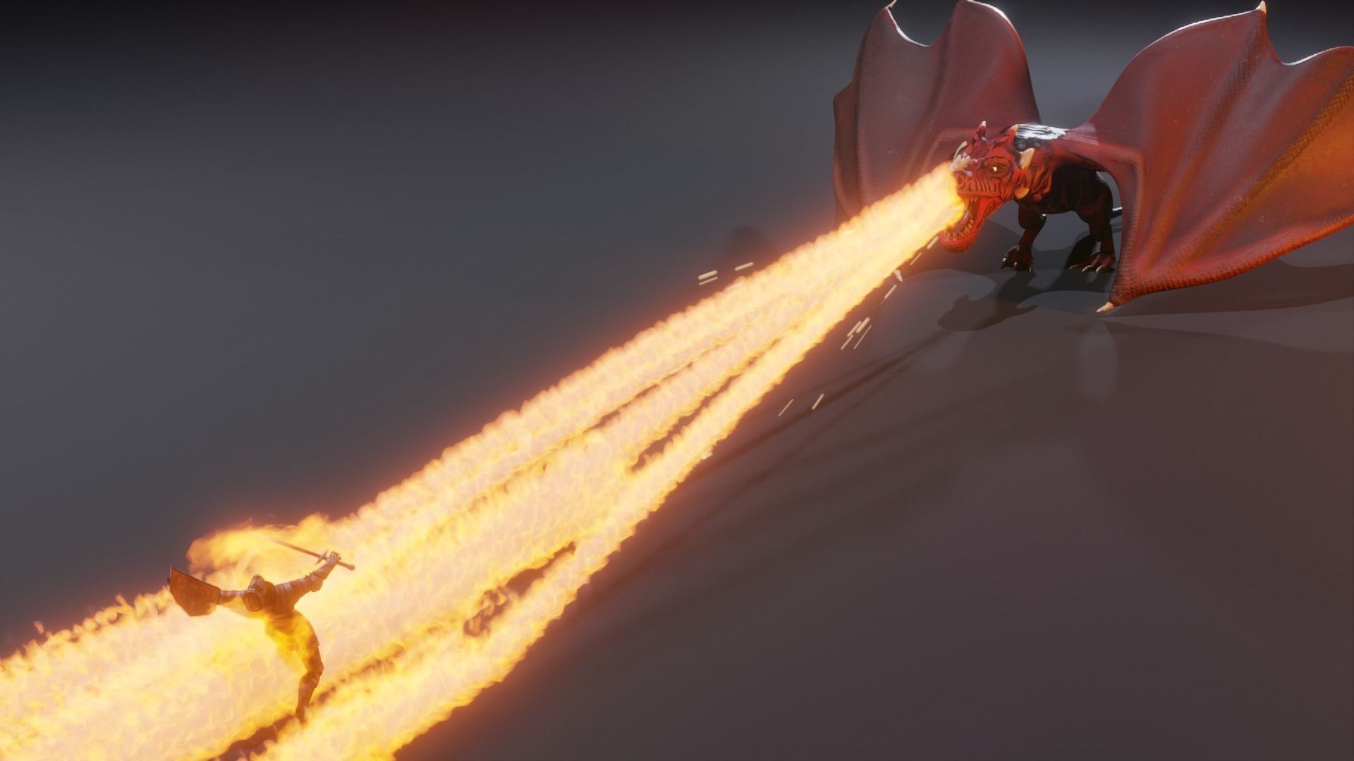 Fantasy Fire Dragons Low-poly 3D model_17