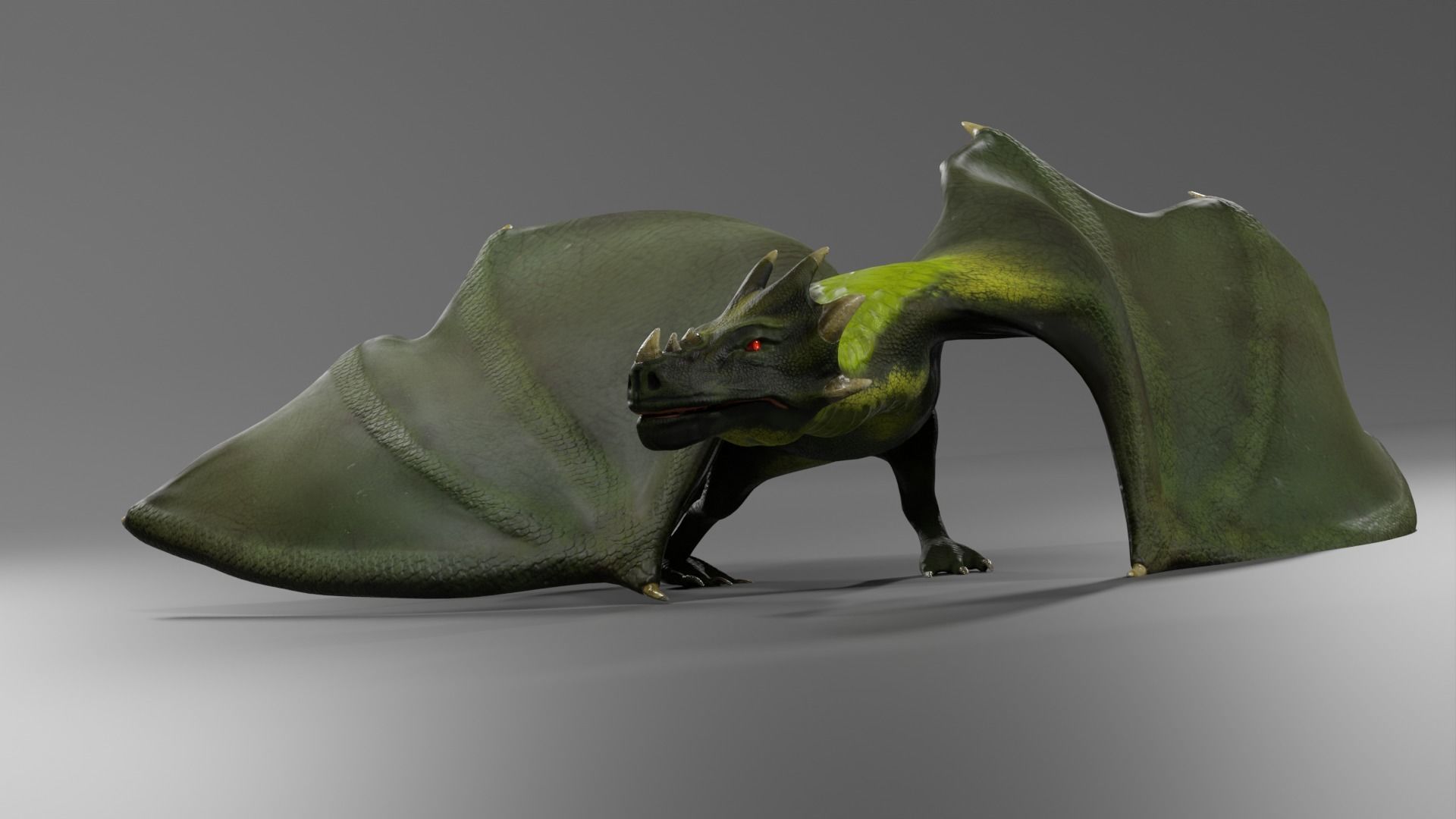 Fantasy Fire Dragons Low-poly 3D model_13