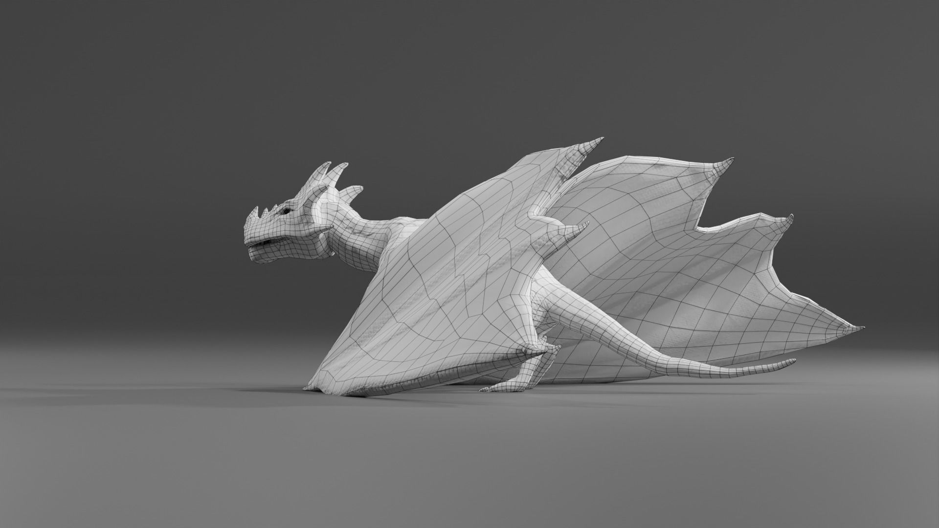 Fantasy Fire Dragons Low-poly 3D model_48