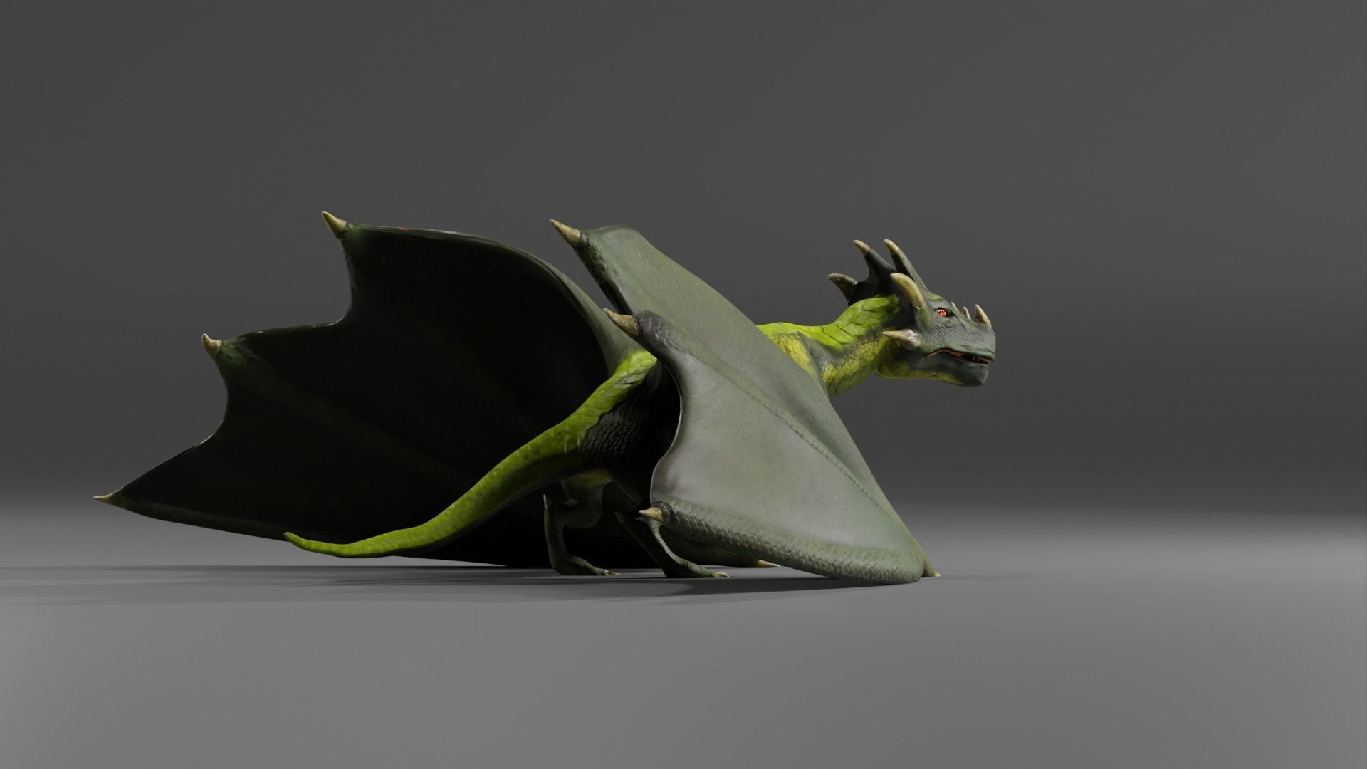 Fantasy Fire Dragons Low-poly 3D model_59