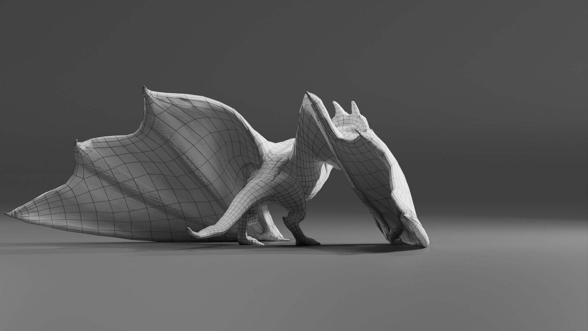 Fantasy Fire Dragons Low-poly 3D model_44