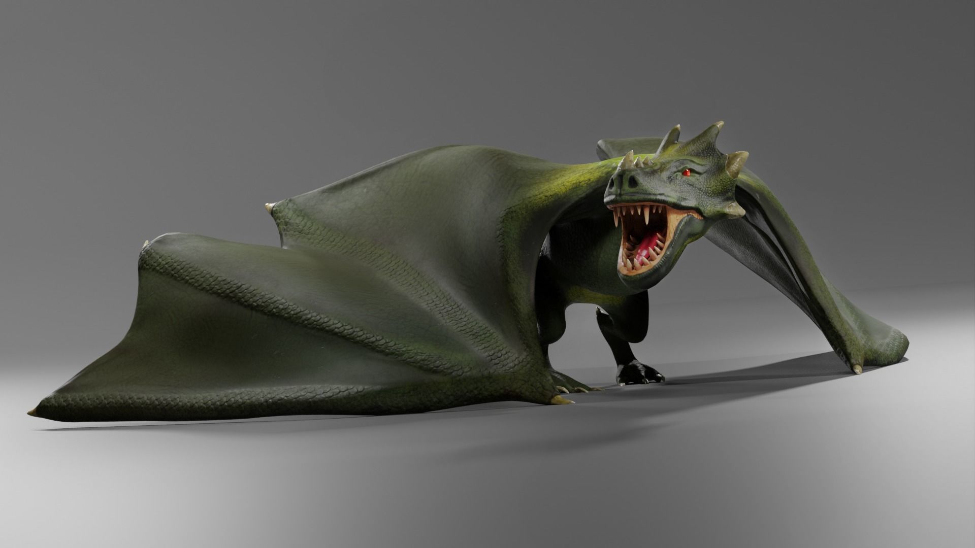 Fantasy Fire Dragons Low-poly 3D model_12