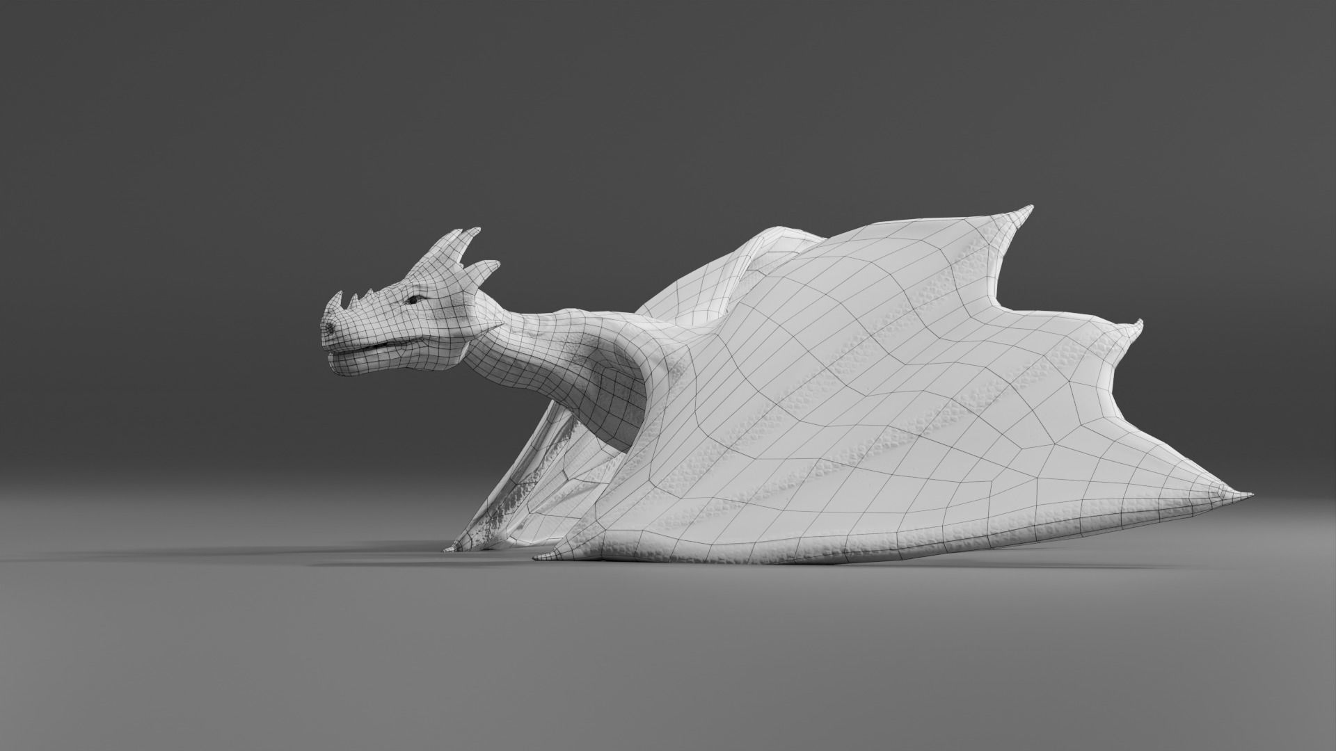 Fantasy Fire Dragons Low-poly 3D model_50