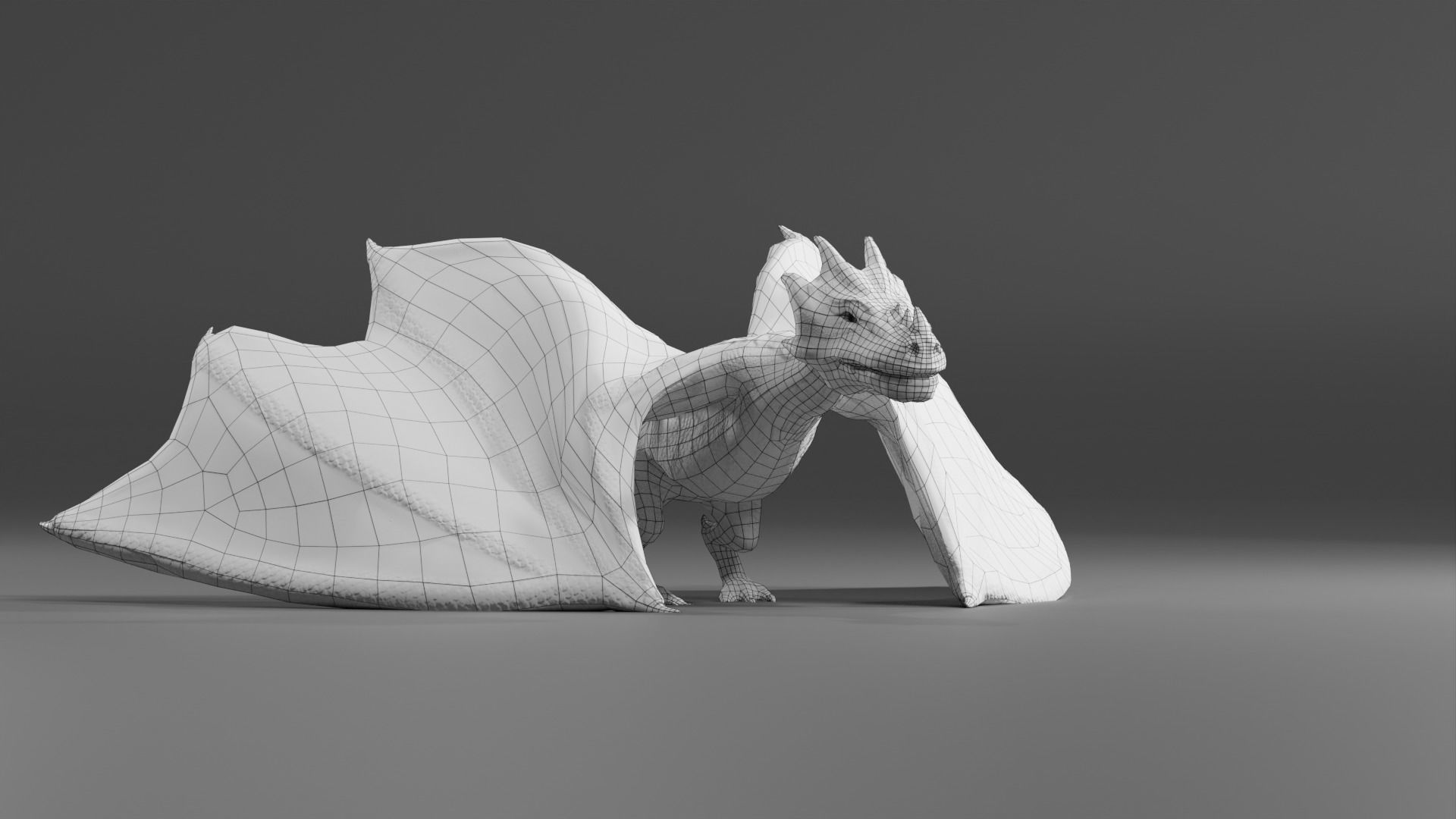 Fantasy Fire Dragons Low-poly 3D model_39