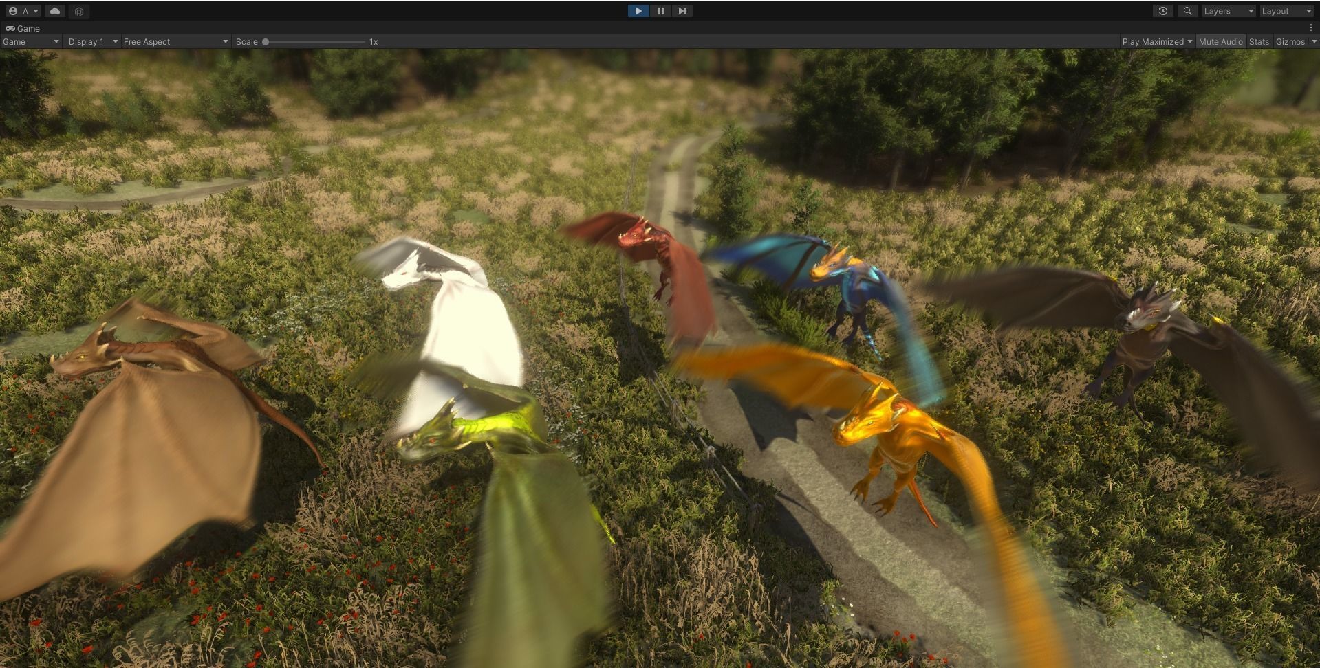 Fantasy Fire Dragons Low-poly 3D model_31