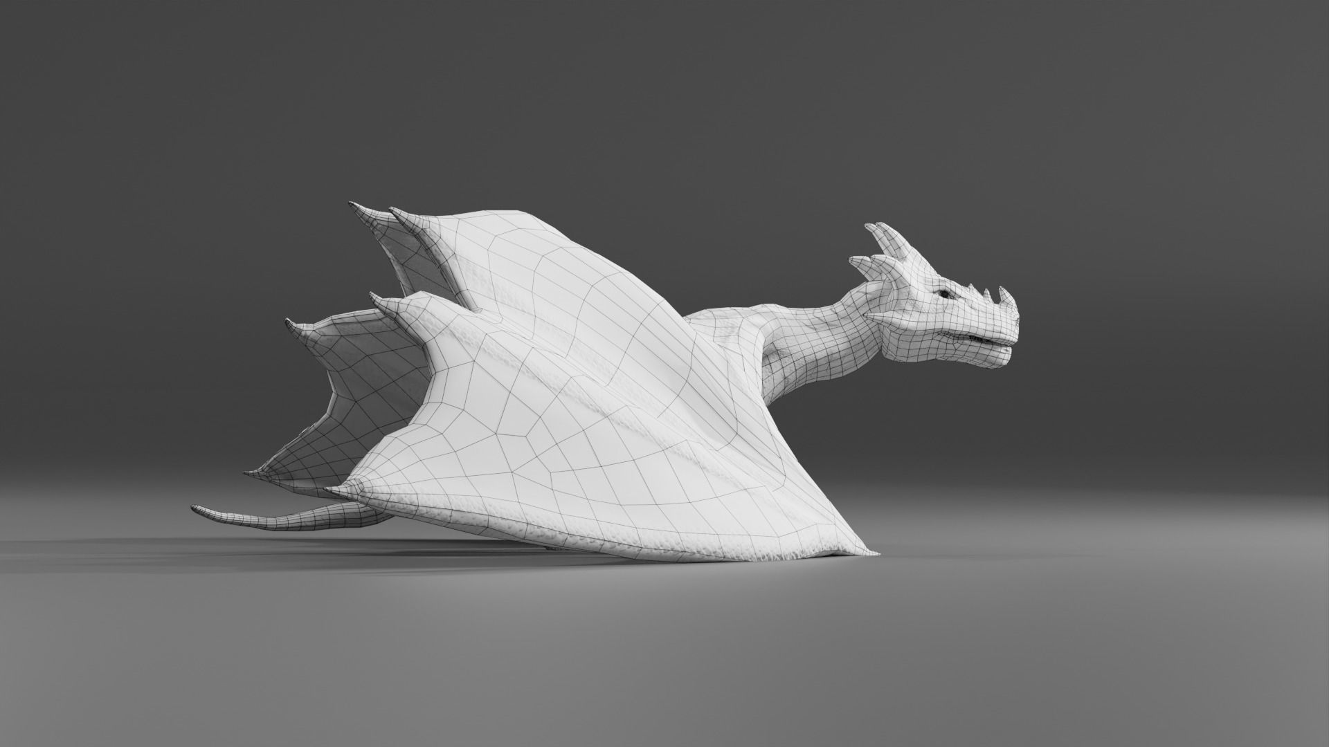 Fantasy Fire Dragons Low-poly 3D model_42