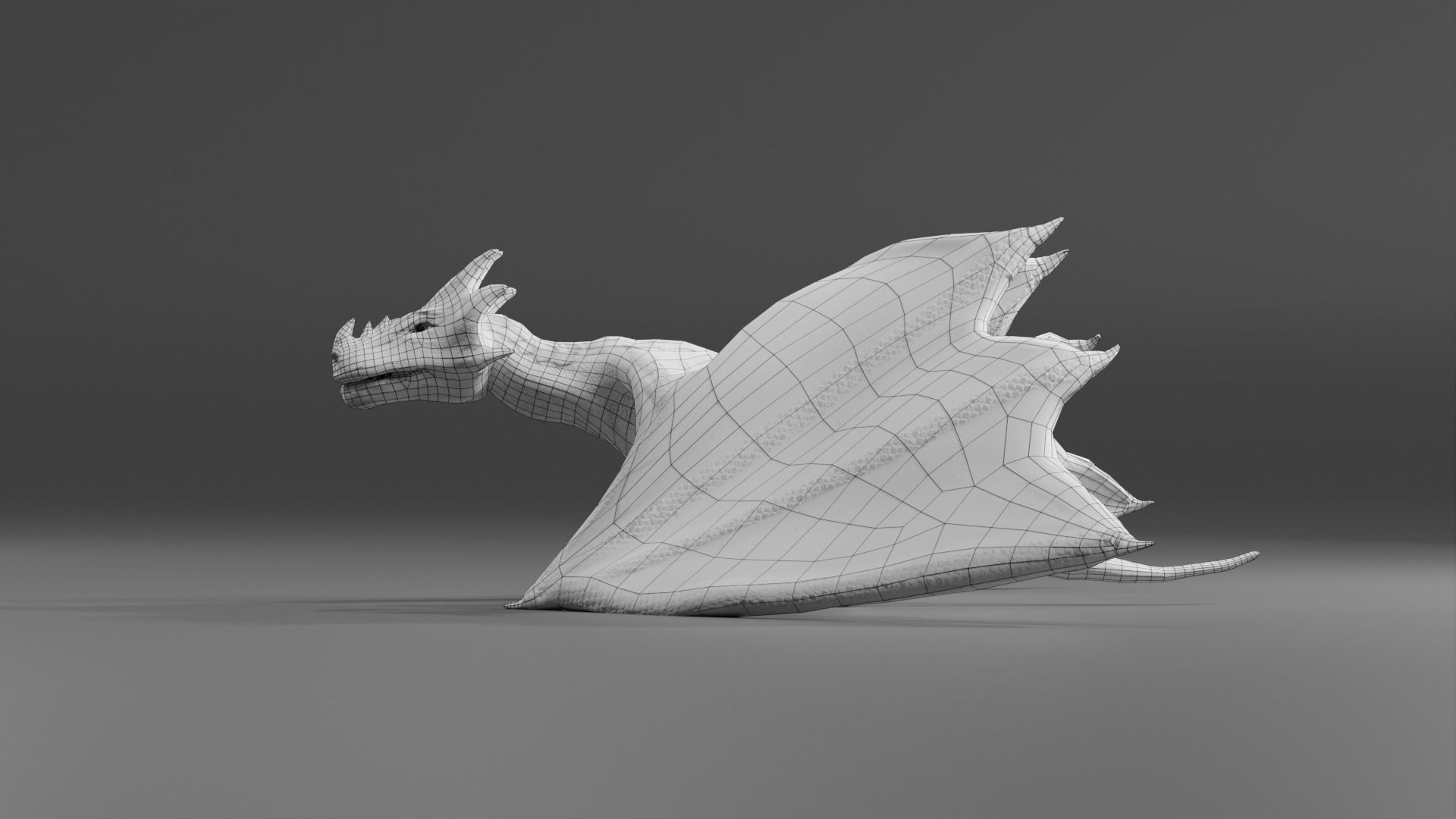 Fantasy Fire Dragons Low-poly 3D model_49