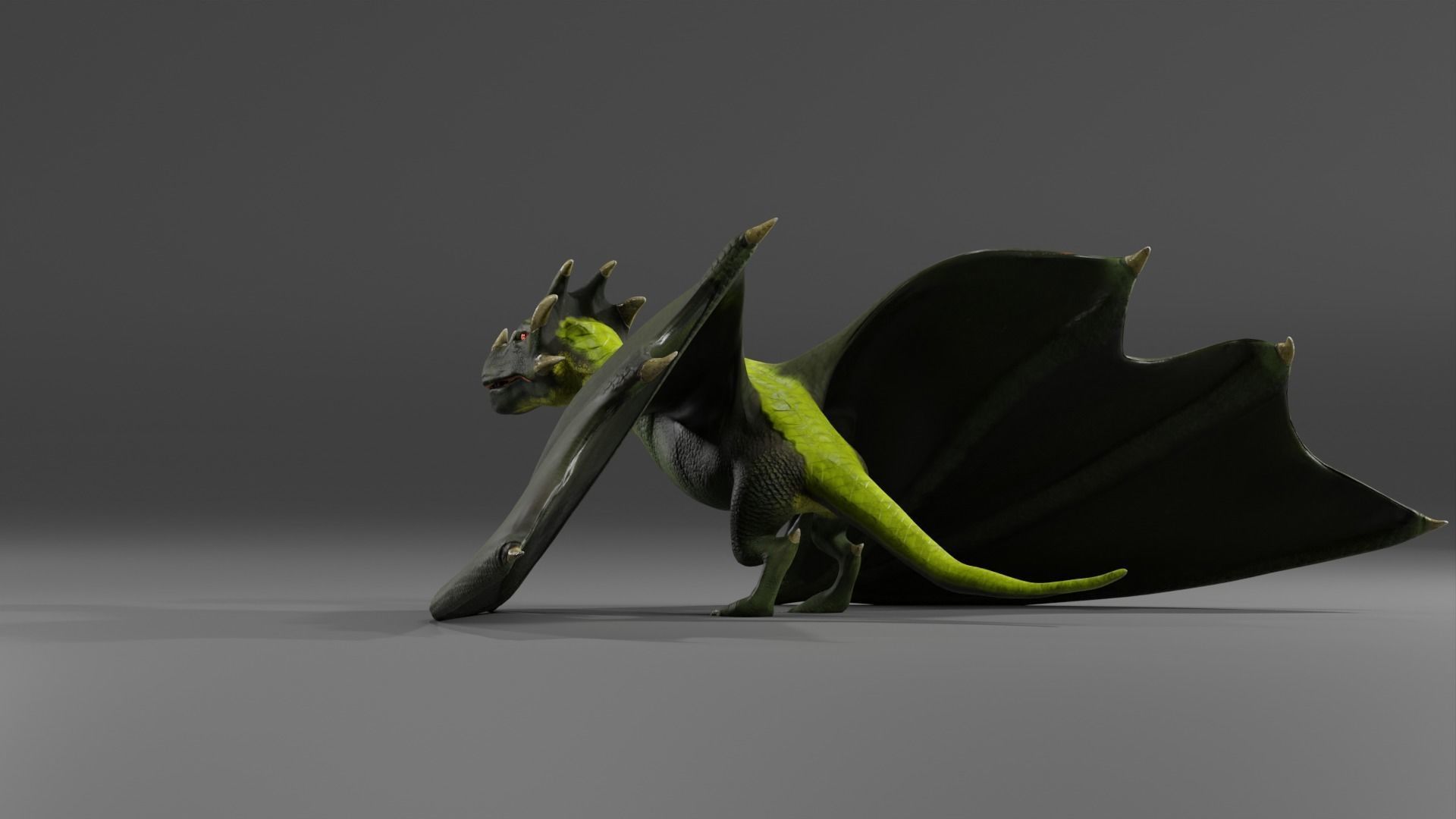 Fantasy Fire Dragons Low-poly 3D model_63