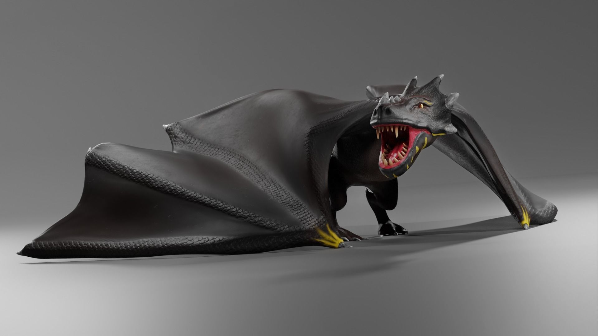 Fantasy Fire Dragons Low-poly 3D model_6