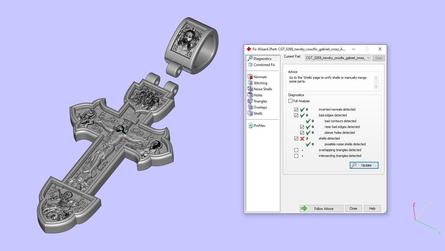 Orthodox Crucifix Jesus Christ Cross With Archangel and Saints 3D print model_9