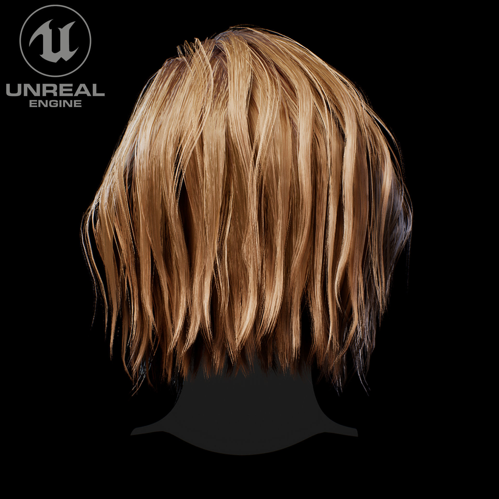 3D model Hairstyle pack1 x5 pieces PBR Rigging Skinning VR / AR / low ...