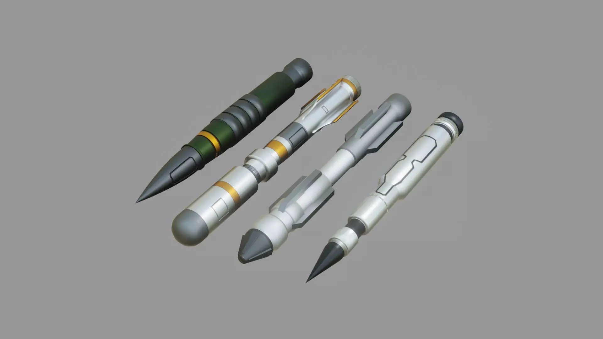 Sci-Fi Missiles - Low Poly - Game Ready - PBR Low-poly 3D model