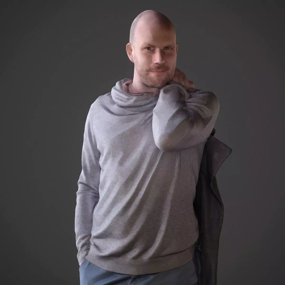 Casual Man Low-poly 3D model_0