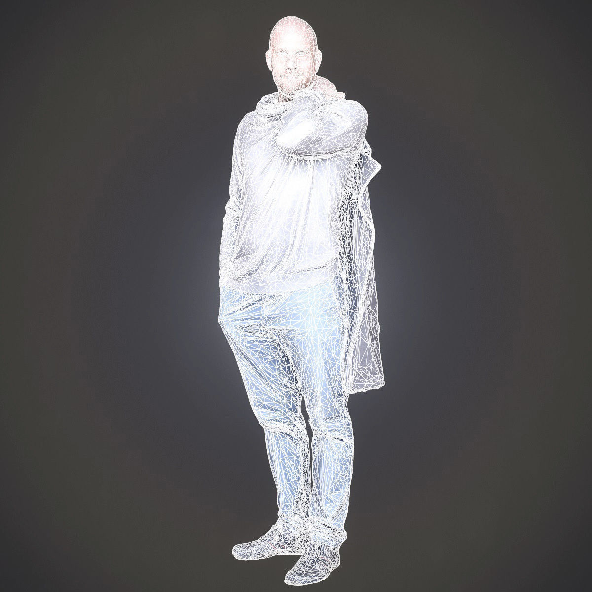 Casual Man Low-poly 3D model_5