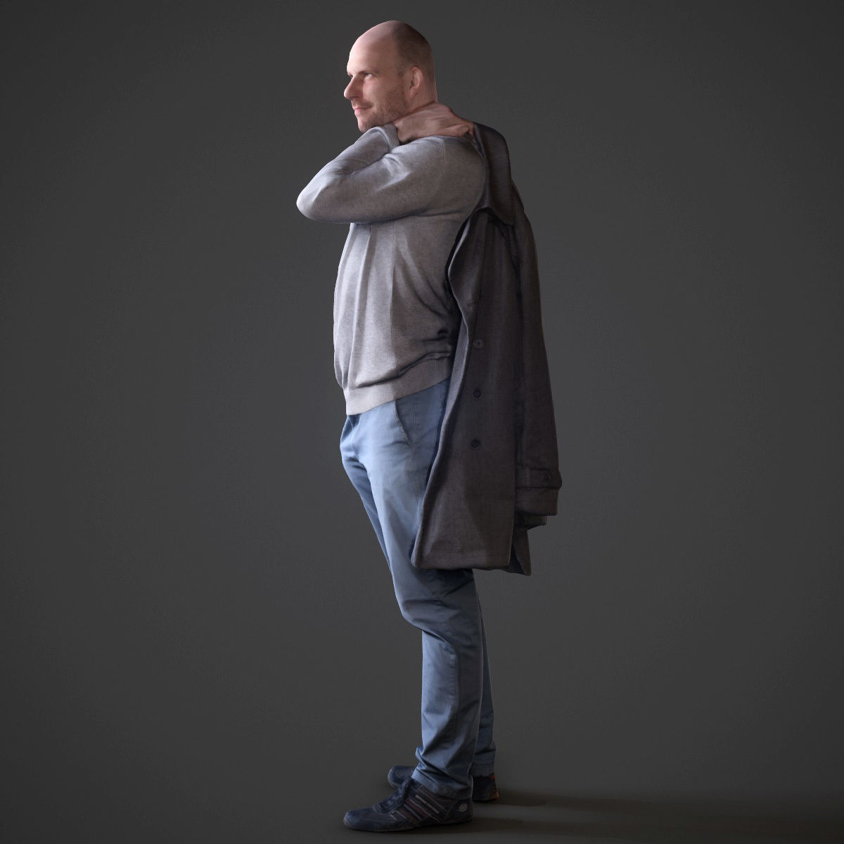 Casual Man Low-poly 3D model_3