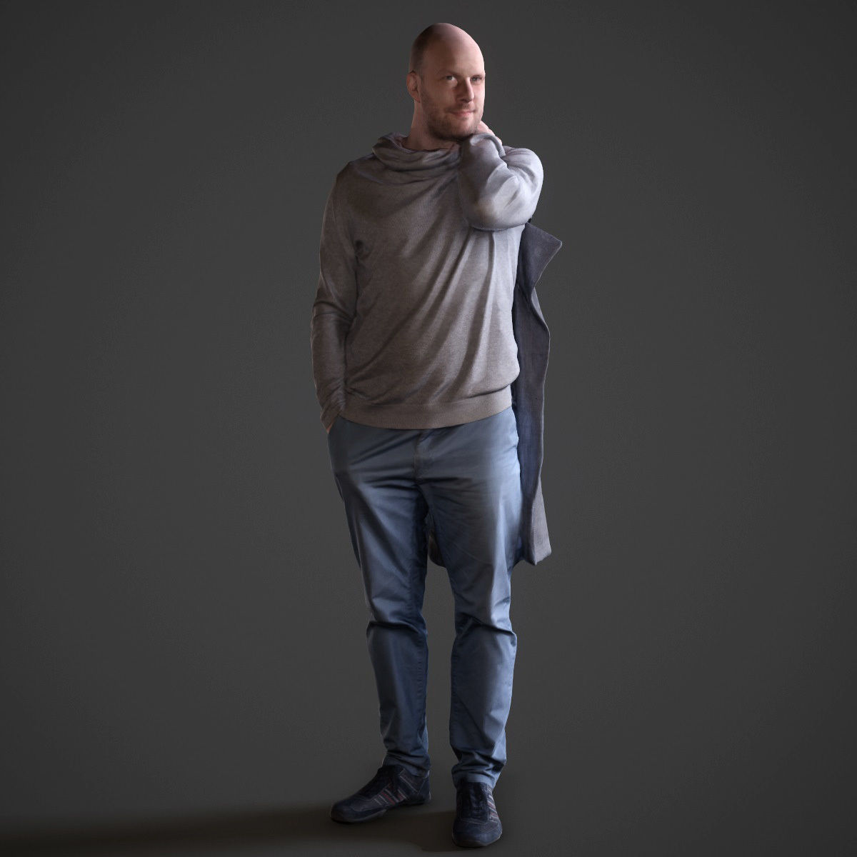 Casual Man Low-poly 3D model_1