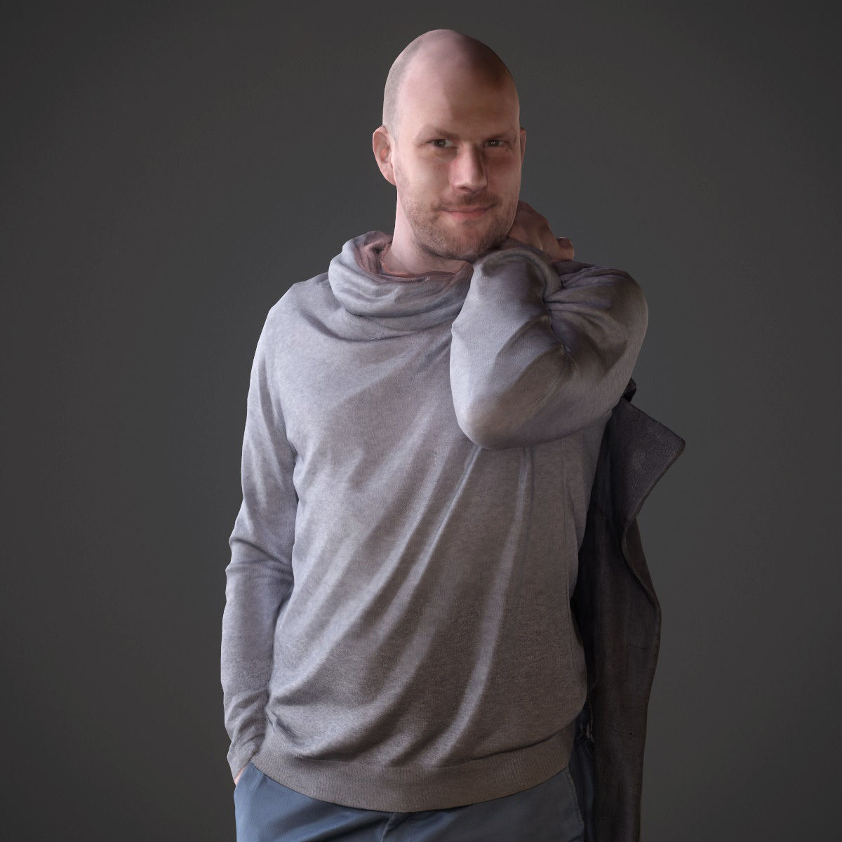 12 Casual Male Characters Low-poly 3D model_10