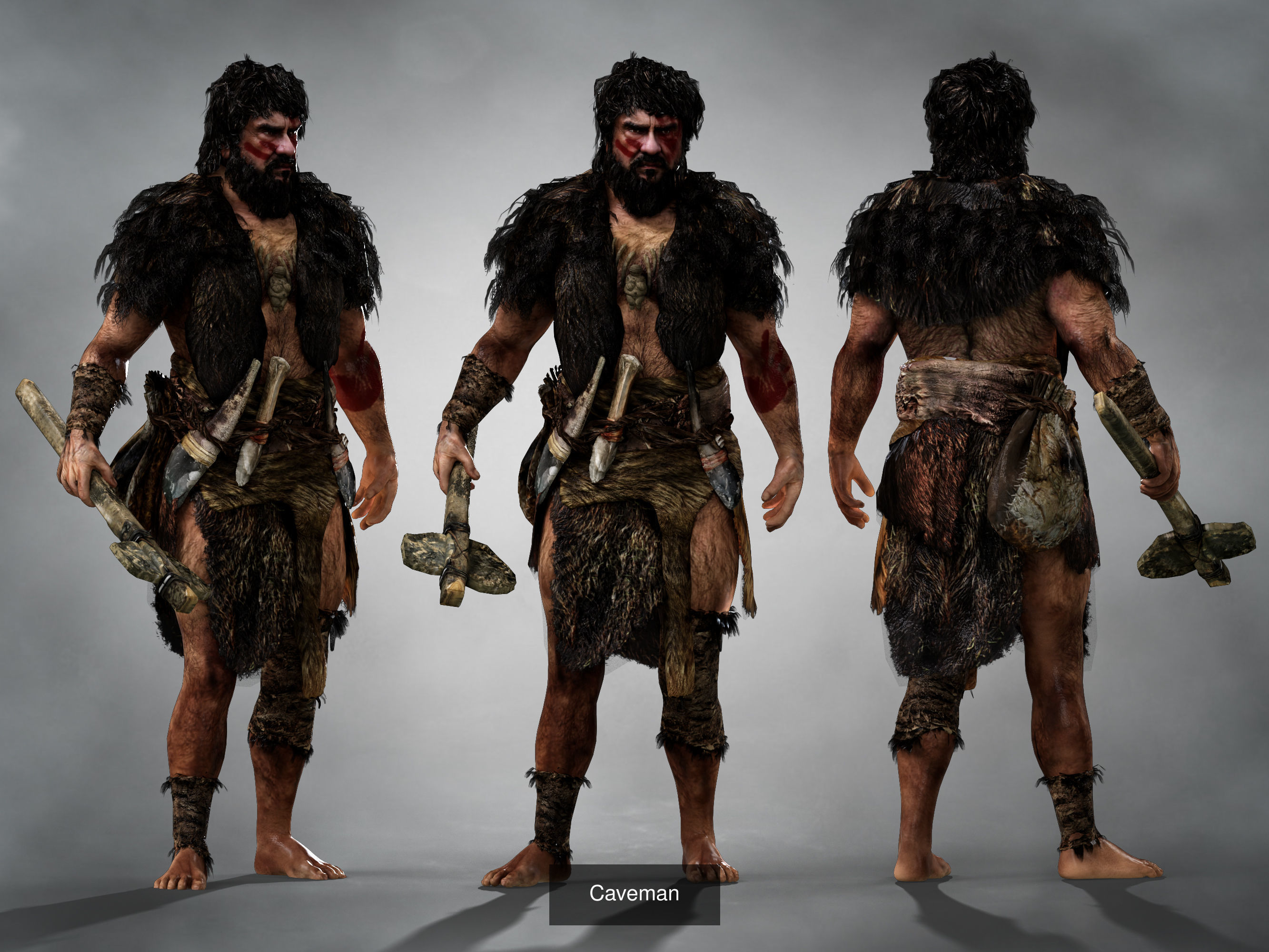 Ancient Primitive People pack 3D Model Collection_3