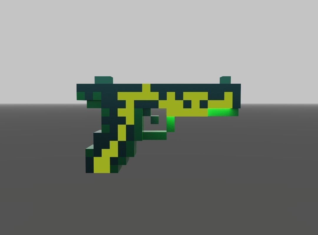 FuntasticGun minecraft pillar Low-poly 3D model_2