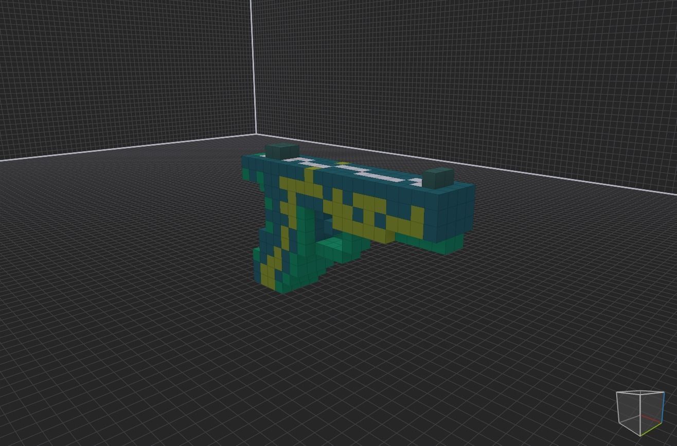 FuntasticGun minecraft pillar Low-poly 3D model_6