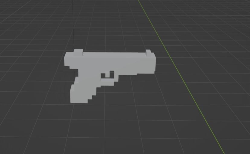 FuntasticGun minecraft pillar Low-poly 3D model_8