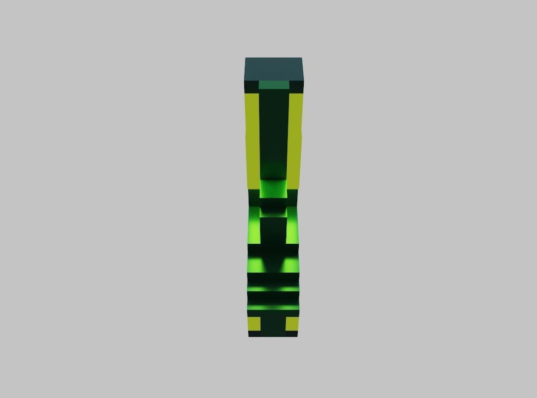 FuntasticGun minecraft pillar Low-poly 3D model_5